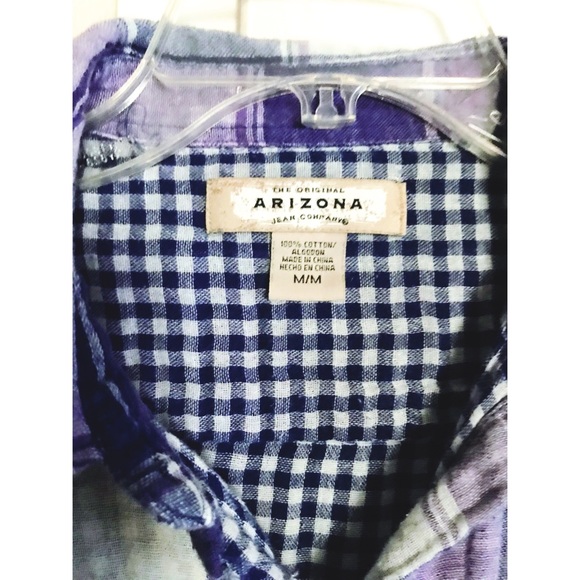 Purple plaid button up - Picture 2 of 2